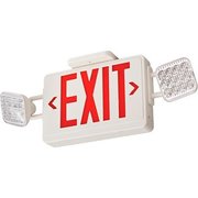 LITHONIA LIGHTING Lithonia Lighting® Emergency LED Exit Sign Combo Unit W/ Square Lamp Heads, White ECRG-SQ-M6